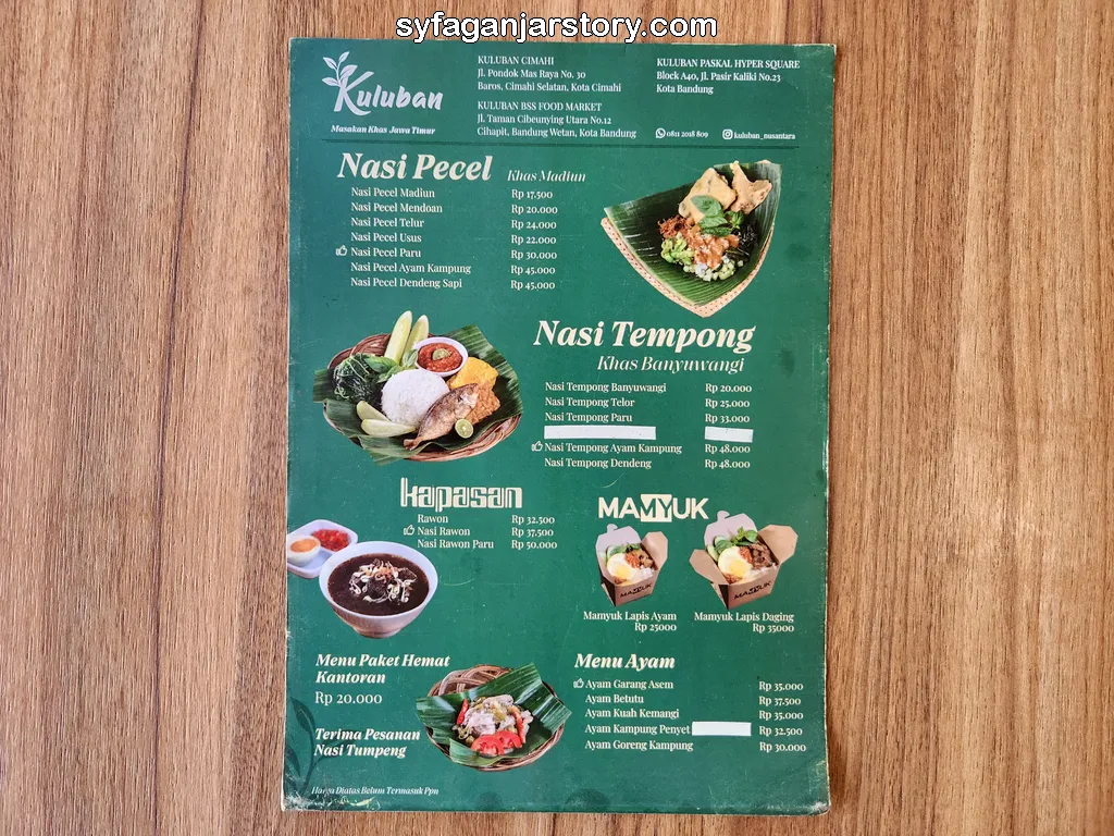 menu makanan Kuluban
