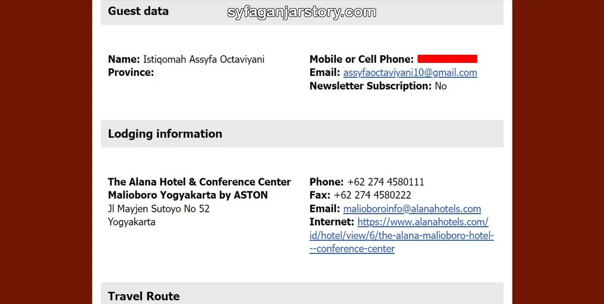 booking confirmation