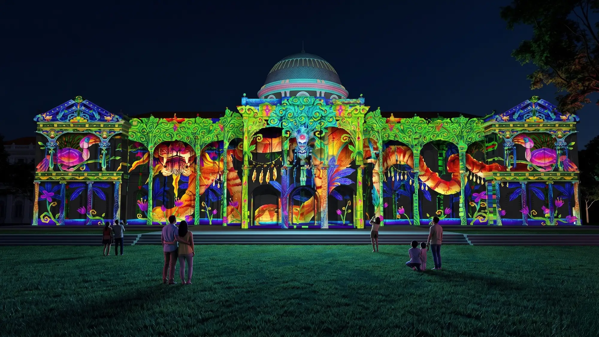 Projection Mapping di National Museum of Singapore